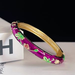 MKEB MALL Tráng men Vòng đeo tay cloisonne Trung Quốc Truyền thống Vòng tay đôi Vòng tay hoa mẫu đơn Filigree Bohemian Trung Quốc Vòng tay nữ Quà tặng cho nữ