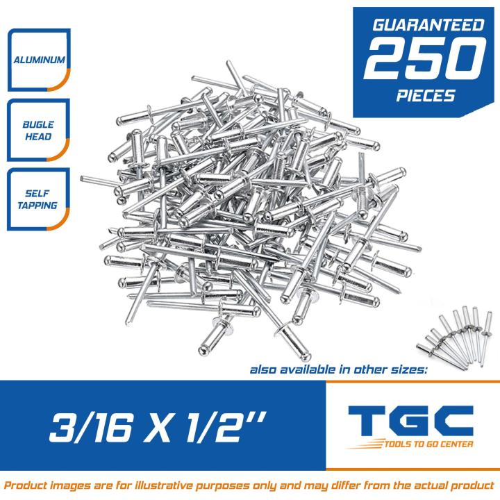 250 PCS Aluminum Blind Rivets 3/16 x 1/2 inches or Pop Rivets TGC