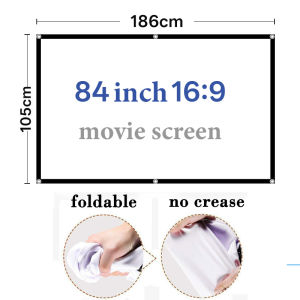 AUN【Genuine Product】2K Size HD Anti-Light Curtain Projection Screen High Brightness Projector Bracket Projector Stand height can be adjusted 80 inches