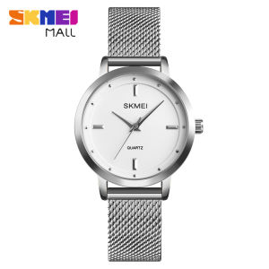 SKMEI 1528 Ladys Luruxy Quartz Watch Girl Fashion Simple Ultra-thin Wristwatch Stainless Steel Strap 30m Waterproof