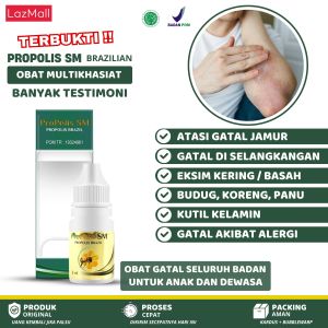 Obat Gatal Jamur Eksim Budug Koreng Panu Kurap Selangkangan Hitam Infeksi Jamur di kemaluan Gonore Kutil Kelamin - Propolis sm Brazilian 100% Asli