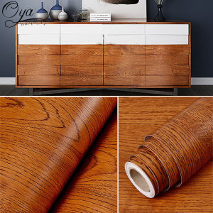 OYA Brown Wood Grain Design Wallpaper: Perfect Furniture Wall Background