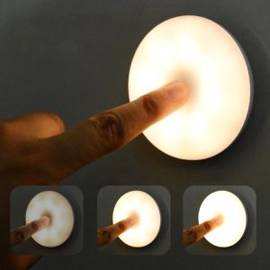 Stick Tap Push Lamp Night Light USB Rechargeable Stick-on Push Light Wireless Cabinet Counter Mini Night LED Lighting