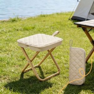 LOVWK Wear-resistant Portable Folding Stool Strong Load-bearing Water-proof Folding Camping Chair Easy To Carry Zipper Outdoor Small Stool Picnic