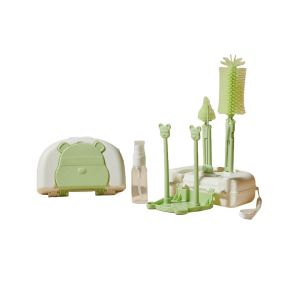 BW-C1069 Sikat Botol Susu Bayi 6IN1 dengan Rak Pengering Botol Portable / Set Bottle Brush + Drying