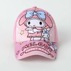 Kawaii Kuromi Hello Kitty Sanrio Baseball Hat Student Outdoor Sports Sunscreen Sun Hat Printed Breathable Adjustable Children Cap