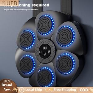 [Ueb Flagship Shop]Music Boxing Machine Boxing Reaction Wall Target Type C Charging Music Boxing Puncher RGB Light with Gloves for Home Gym