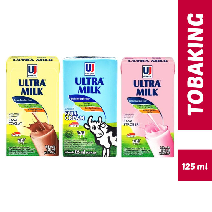 Susu Ultra Milk 125ml Susu Cokelat Uht Coklat Stroberi Full Cream