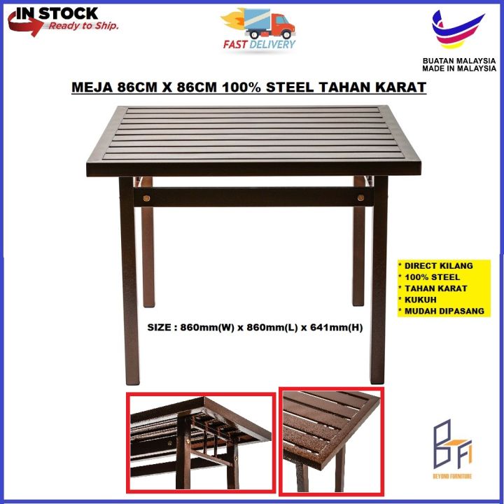 [READY STOCK KEDAH] Beyond Furniture Multipurpose Portable Big Square Table  Meja Besi Besar Outdoor (86cm X 86cm) Coffee Tea Table Lazada