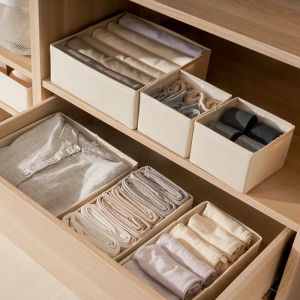 Specool® Minimalist Style Foldable Linen Wardrobe Drawer Clothes Underwear Storage Box Organizer Drawers Divider