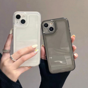 Case Space Case itel A60 / A60S / A70 / S23 / S23 Plus / S23+ Casing Silikone Slim Softcase TPU Clear & Black Transparant