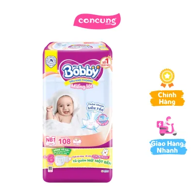 Miếng lót Bobby fresh (Newborn 1 dưới 5 kg 108 miếng)