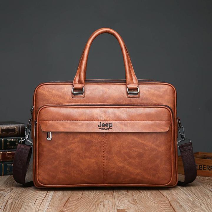 JEEP BULUO Famous Brand Men Briefcase Bag High Quality Business office
