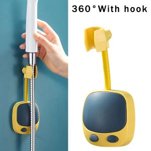 360 Adjustable Rotation Universal Suction Cup Shower Holder No Drilling Shower Head Holder Abs Fixed Base