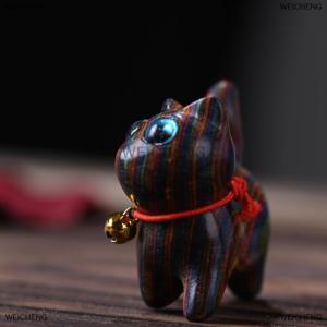 [COD] WEICHENG Rainbow Wood Carving Cat Sculptures Cat Ornaments Cute Colored Wooden Cat Desktop Office Accessories Home Decor Gift Souvenirs