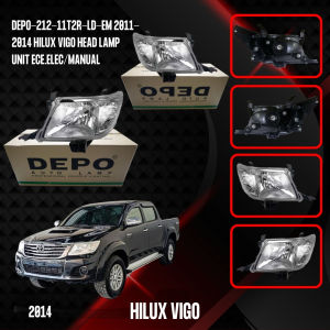 HILUX VIGO HEAD LAMP DEPO-212-11T2R-LD-EM 2011-2014 UNIT ECE.ELEC/MANUAL LEFT/DRIVER SIDE
