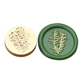Vintage Seal Stamp Head with Leaf Plant Pattern for Seal Envelope Invitations Christmas Card Birthday Card Scrapbooking