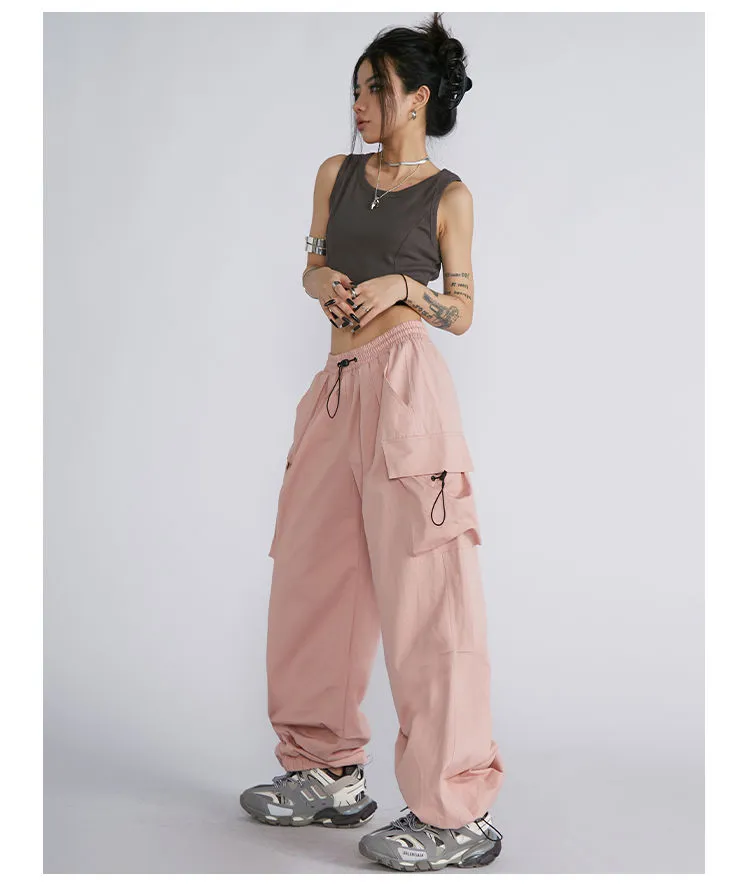 y2k Cargo pants for girls women Korean style summer high waist