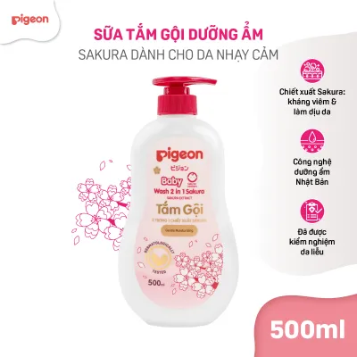 [500ML - MUA SỐ LƯỢNG 2 CHAI TẶNG 1 CHAI] Sữa Tắm Gội Dưỡng Ẩm Cho Bé Pigeon 500ml Dịu Nhẹ Mềm Mại An Toàn Cho Da
