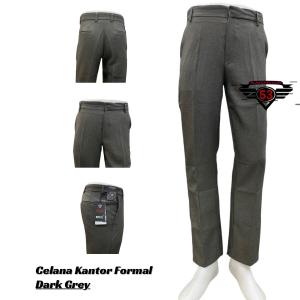 ANDROS 53 Celana Pria Formal Bahan Premium Dark Grey Slimfit - Celana Kantor Formal Pria Slimfit Abu Tua
