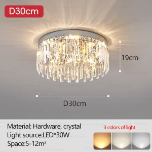 Nordic led crystal ceiling light living room lamp for bedroom low ceiling chandelier