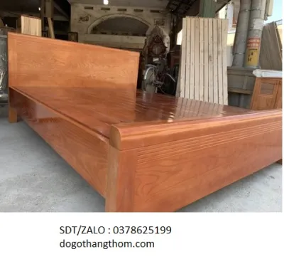 giường ngủ gỗ sồi nga 1m61m8x2m nhận hàng thanh toán
