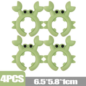 【Swan Home】4Pcs Silicone Small Crab Deer Spatula Holder Anti Scalding Overflow Pot Clip Multi-function Spoon Rests Universal Shovel Rack Kitchen Tool