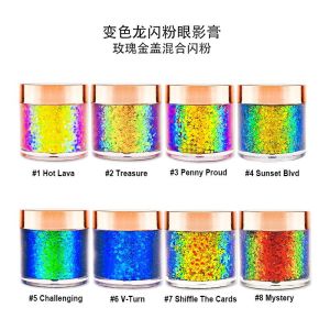 PERWARM Eyeshadow Diamond Shimmer Sequins Gel Liquid Eye Shadow Shiny Pearly Chameleon Glitter Gel Sequins for Eye & Body Hair MakeupLong-Lasting Shimmer Face Make Up Decorations(M1A-P6) ﻿ ﻿ ﻿ ﻿