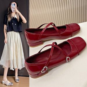 35-42รองเท้าผู้หญิงสไตล์ฝรั่งเศสรองเท้า Mary Jane สไตล์วินเทจ