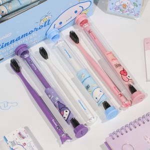 Portable Sanrio Soft Toothbrush Hello Kitty Kuromi Melody Portable Ultra Fine Soft Bristle Toothbrush Bamboo Charcoal Filament Toothbrush Travel
