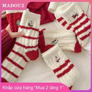 [COD] MADOU2 1 4 cặp mùa thu mùa đông mô hình giáng sinh vớ giữa ống Cây giáng sinh người tuyết Xúc Xích chó thêu bông vớ quà tặng năm mới