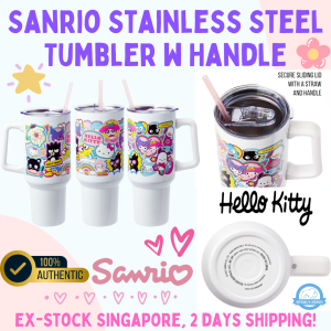 Silver Buffalo Official Licensed Sanrio Hello Kitty Friends Sticker Collage Stainless Steel Tumbler with Handle 1182ml Stock SG
