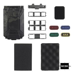 SINAIRSOFT Outdoor Modular Battery Box Tactical Portable MOLLE Mounted Battery Fixed Storage Protection Box Suitable for 18650/AAA/CR123A/18350 Battery Storage