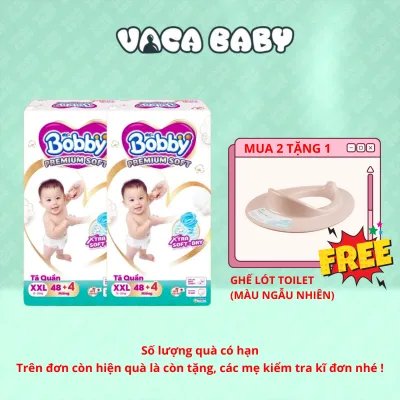 Combo 2 Gói Tã bỉm Quần Bobby Premium Soft đủ size M60+4/ L56+4/ XL52+4/ XXL48+4 miếng cho bé