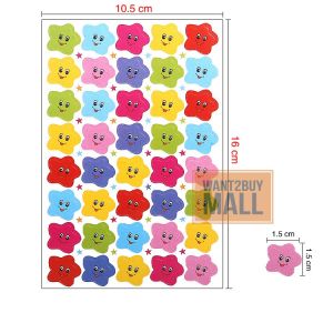 🇲🇾 1 Sheet Children Smile Emoji Stars Cartoon Reward Award Decal Kids School Teacher Label Motivation Sticker DIY Craft