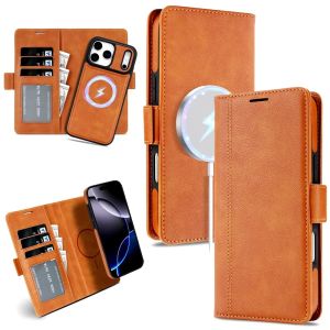 2 in 1 Wallet Case For iPhone 18 17 Promax Air 16 Pro Max 15 Plus 14 13 12 iphone17 Cards Slot Leather For Magsafe Phone Cover2026