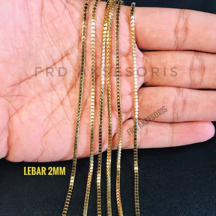 Kalung Pria Wanita Titanium Choker Rantai Emas-Necklace Korea Gold - Main Image