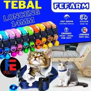 Kalung Kucing Polos Plus Lonceng Bahan Tebal Premium Quality FEFARM