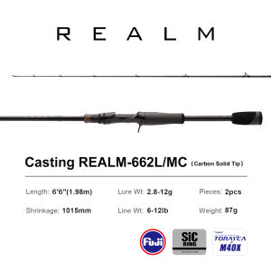 PURELURE REALM Bass Rod All M40X Toray Carbon Soft Bait Zander Rod EX F/F Action Fuji SIC Ring Spinning Casting Fishing Pike