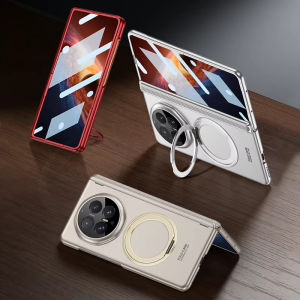 Magne Hinge Ring Holder Case For Honor Magic V6 For Magsafe Wireless Charge Screen Glass Plastic Hards Cover For Magic V6 Ca