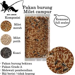 Milet campur untuk pakan burung Lovebird Parkit Kenari Perkutut Finch kualitas vita gacor (250gr)