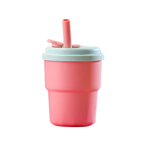 Leak Proof Plastic Water Bottle With PP Materials 380ML Drinking Cup with Straw For Office Home Outdoor Use