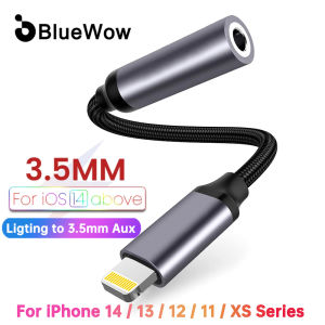 BlueWow Lightning to 3.5mm Jack AUX Phone Cable for iphone 11 12 13 14 promax 3.5mm Lightning Headphones Audio Adapter Splitter for iphone 09UL