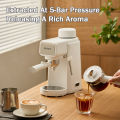 Petrus Espresso Coffee Machine Mini 5 Bar With Fancy Milk Function Latte Cappuccino For Beginners PE2160W. 