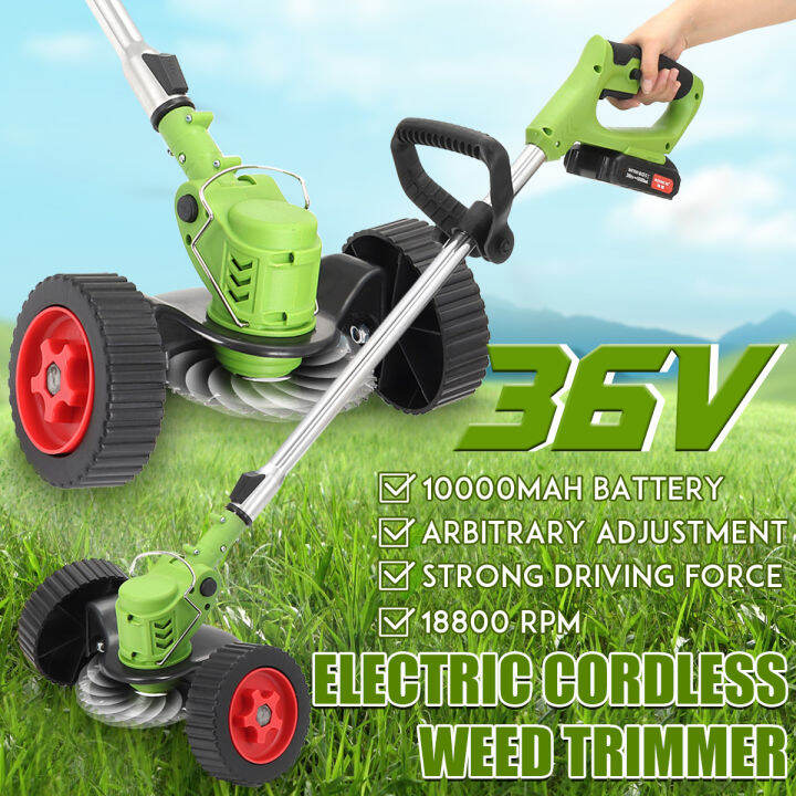 36V Mesin Rumput Grass Cutting Machine Garden Lawn Mower Electric Grass ...