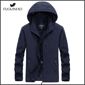 FUGUINIAO Men’s Waterproof Hooded Shell Jacket แจ็คเก็ต