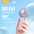 Orashare HF02 Pro Mini Fan Rechargeable 360°Rotatable Handheld Fan Portable Fan 3 Wind Speeds Super Handy and Lightweight Mini Portable Fan  With Mountaineering Buckle Design With Built in 1200mAh Battery Handheld Fan. 