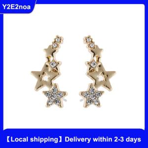 【Local shipping】 1Pair Hot Selling Simple Stylish Star Women Drop Earrings Shiny Exquisite Versatile Female Earring Fashion Jewelry
