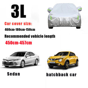 Only sell thick✅Car cover With side zipper 3M 3L 3XL YXL sedan hatchback suv pick up cover Tear resistance half car cover waterproof and sunproof Scratch and wear resistant Car sun shade Windshield cover vios UV dust stain resistant car ceiling cover