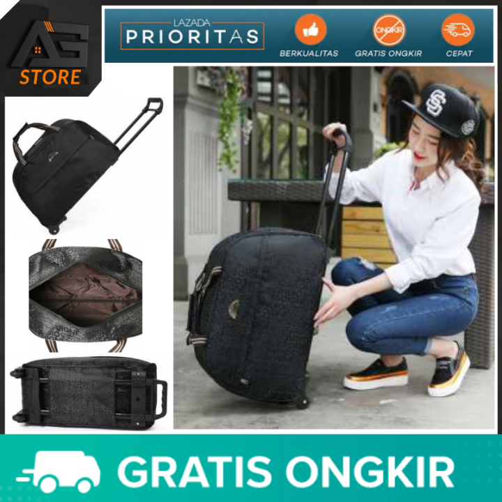 (BERKUALITAS) Tas Koper Duffel Inport Trolley Traveling Size L Multifungsi / tas koper mini travel bag untuk baju dewasa anak kualitas inport serbaguna canggih / tas troli koper traveling perjalanan penyimpanan pakaian murah kuat waterproof tahan lama